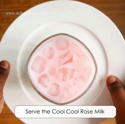 Rose milk using homemade rose syrup