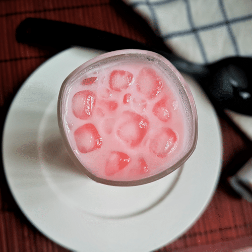 Rose milk using homemade rose syrup