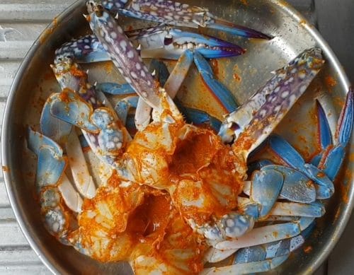 Crab gravy using coconut milk