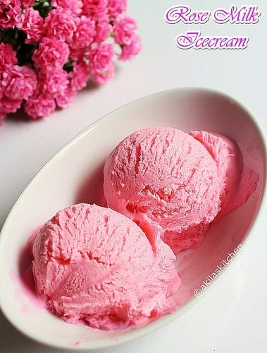 Rose milk ice cream