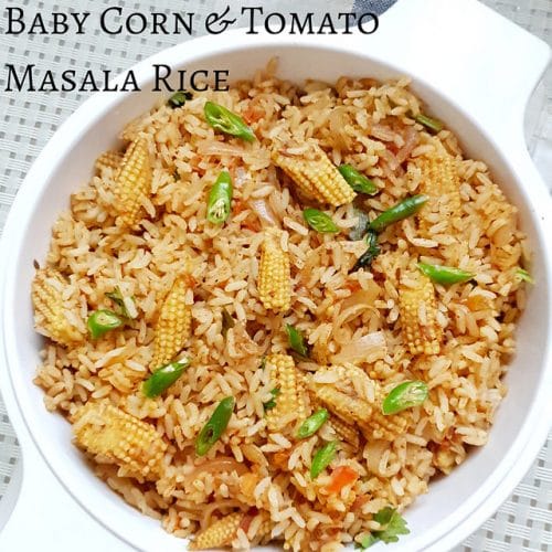 Baby Corn and Tomato Masala Rice