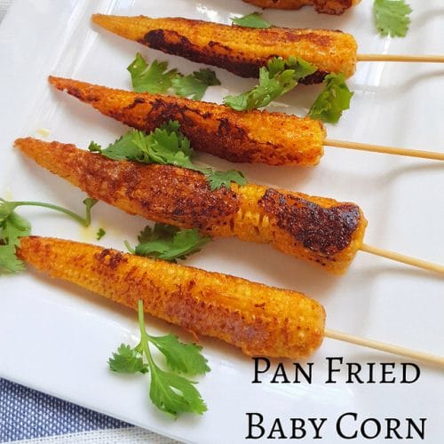 Pan fried baby corn