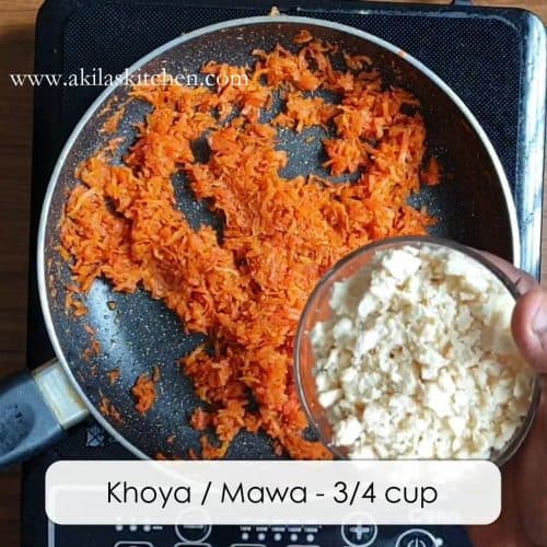 Carrot halwa using khoya