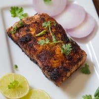 Indian style salmon fish fry