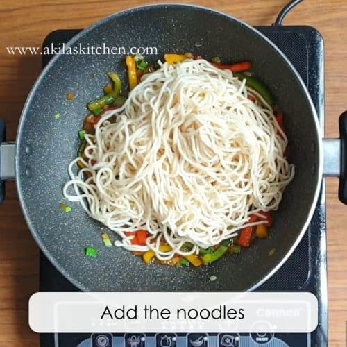 Capsicum Noodles | Capsicum Hakka Noodles - Learning-to-cook