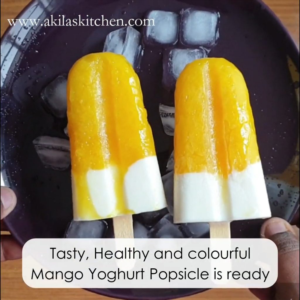 Mango yoghurt popsicle 