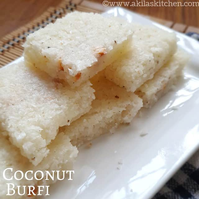 Coconut Burfi Thengai Burfi